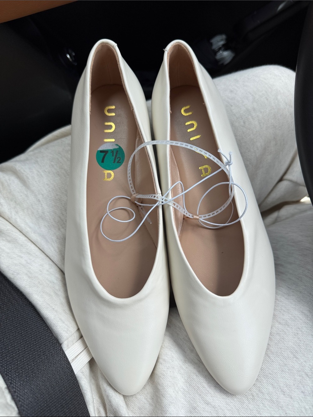 Unisa Women's Cream Ballet Flats - Minimal Leather Slip-Ons